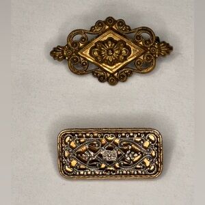 Vintage Gold and Silver Brooch Set